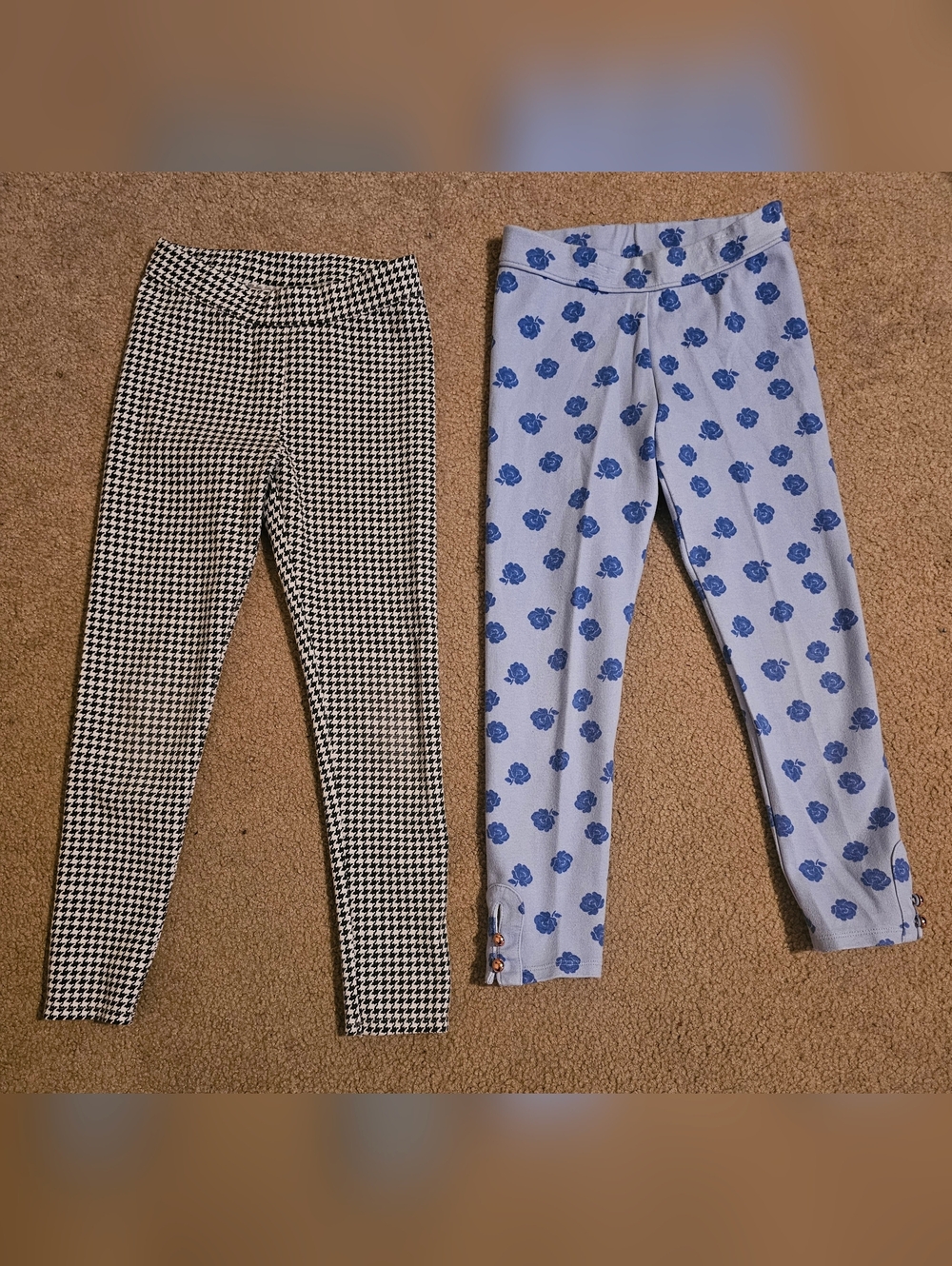Janie and Jack Leggings Bundle | Houndstooth & Floral | Size 6